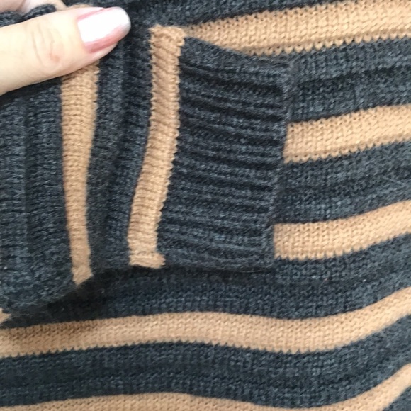 Ripe Knit Tunic Sweater Dress gray tan striped Medium - Picture 4 of 11